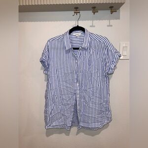 Blue and White Button Up